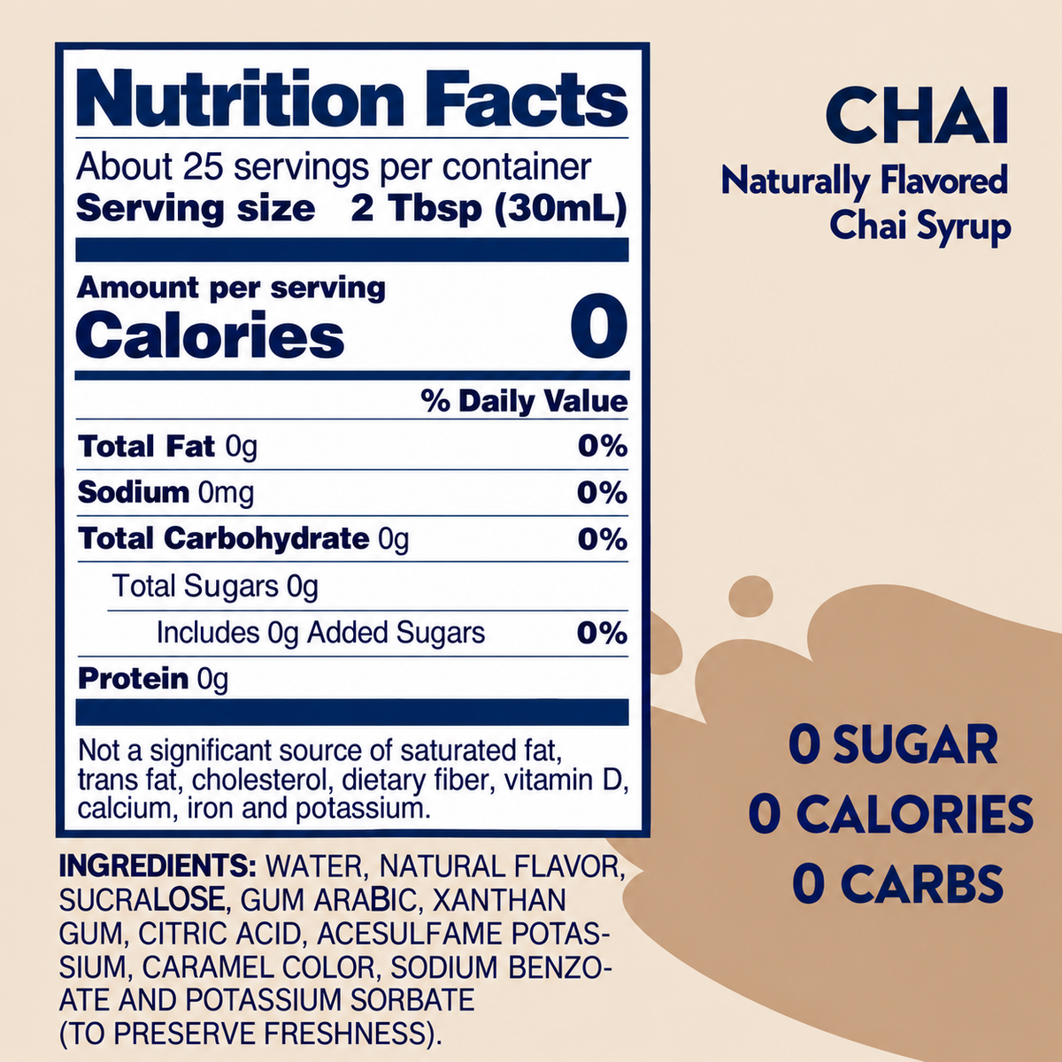 Chai Syrup - Jordan's Sugar Free