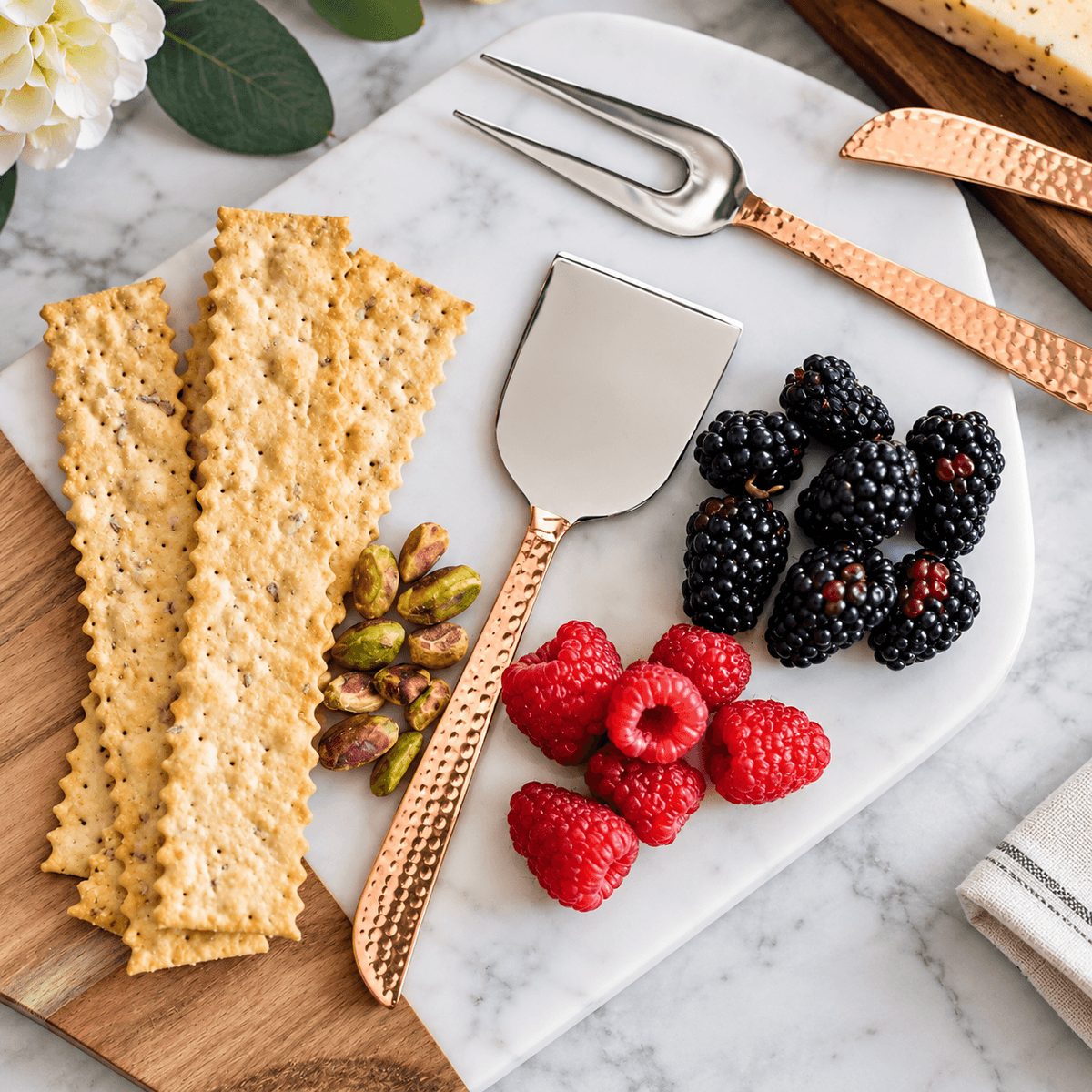 Cheese Serving Utensils - Fair Trade Hammered Servers