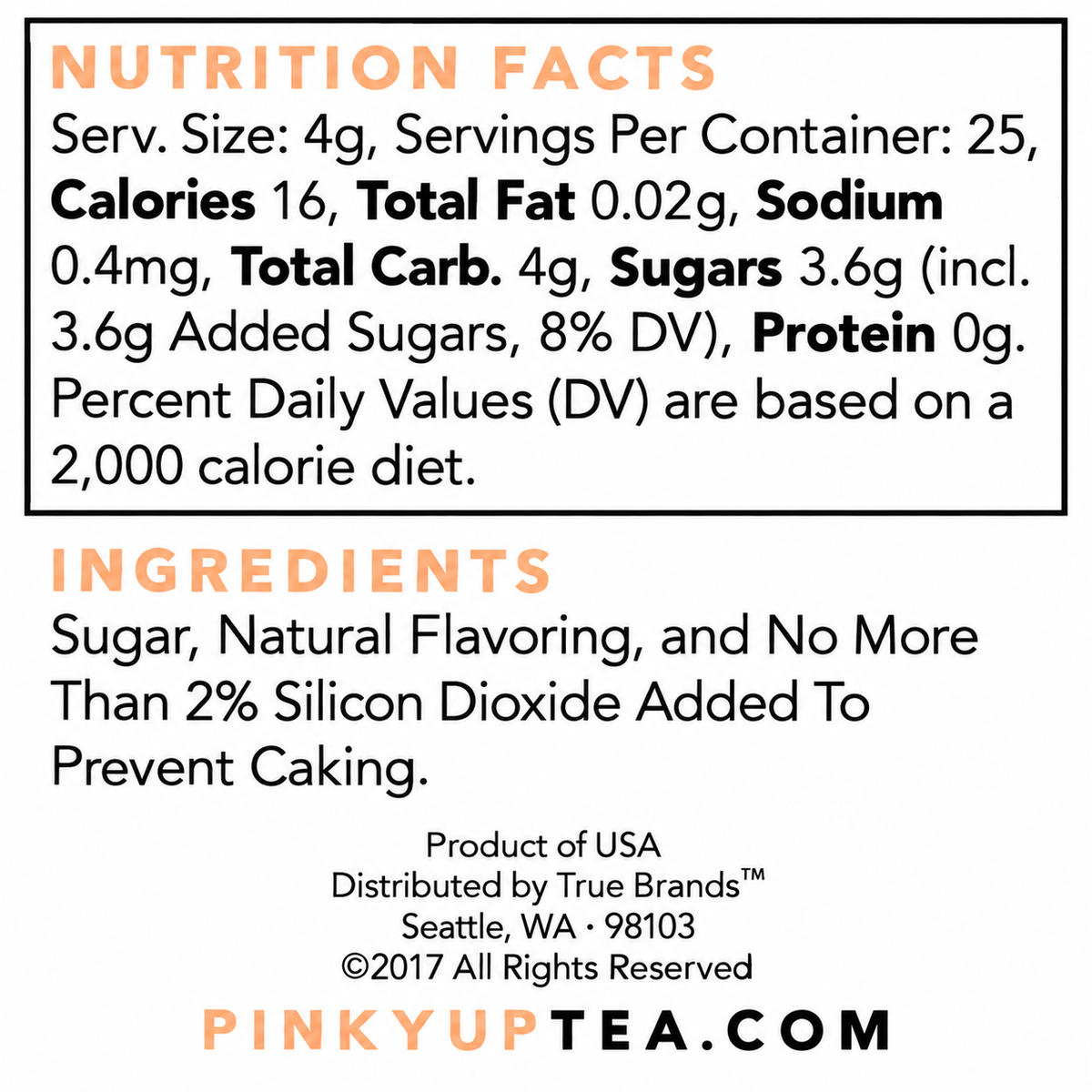 Sugar - Flavored Granulated Trio - Pinky Up
