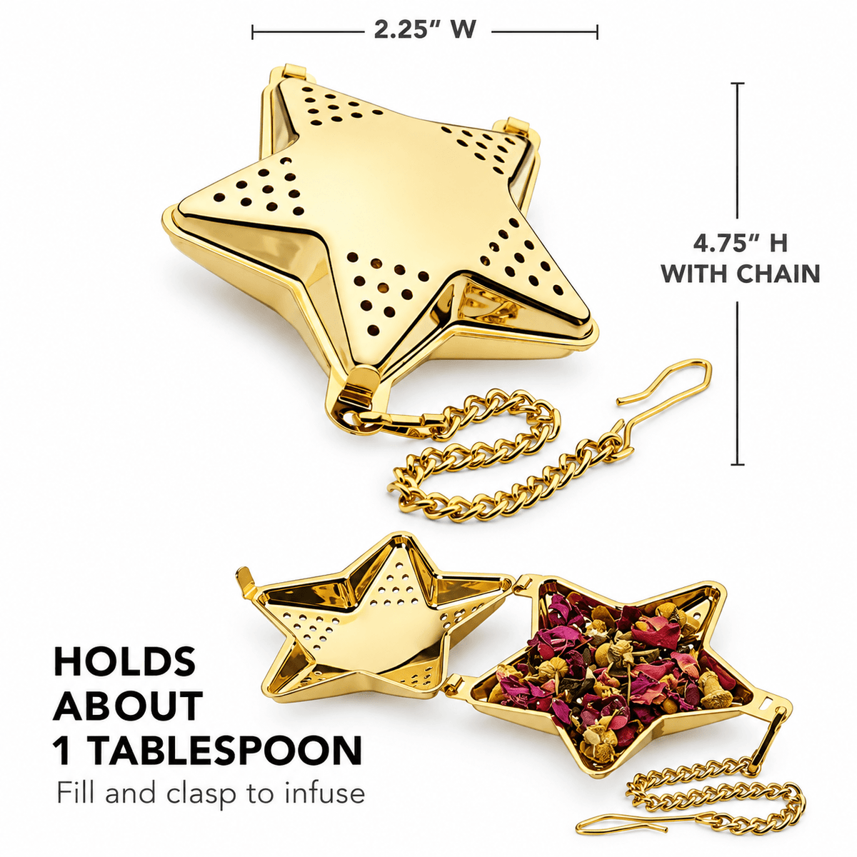 Loose Leaf Tea Infuser - Gold Star Tea Strainer