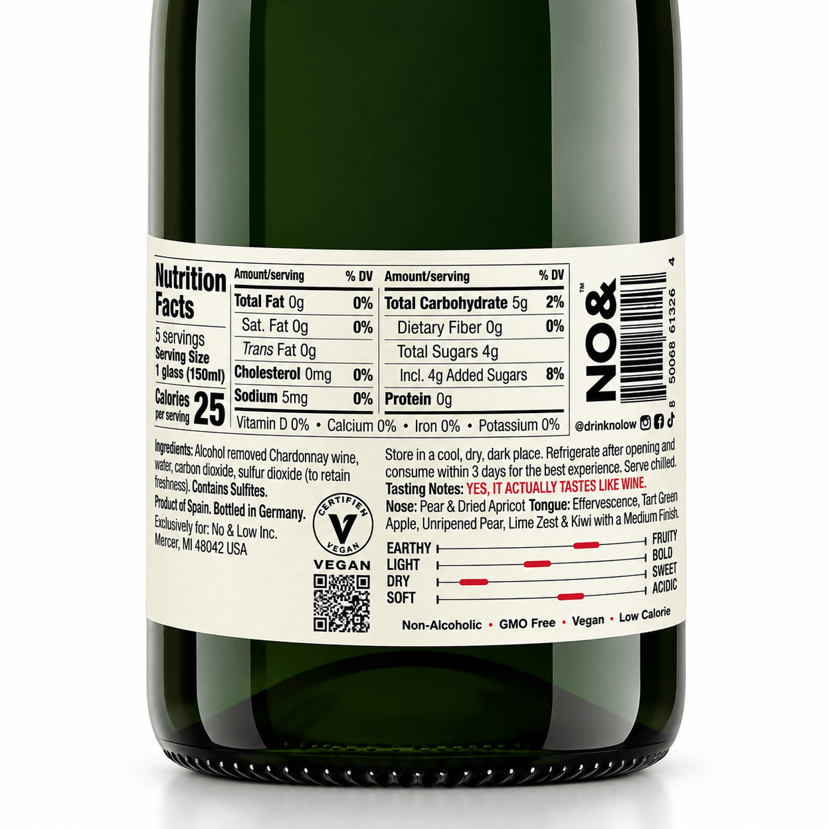 Non-Alcoholic Sparkling Chardonnay - No & Low