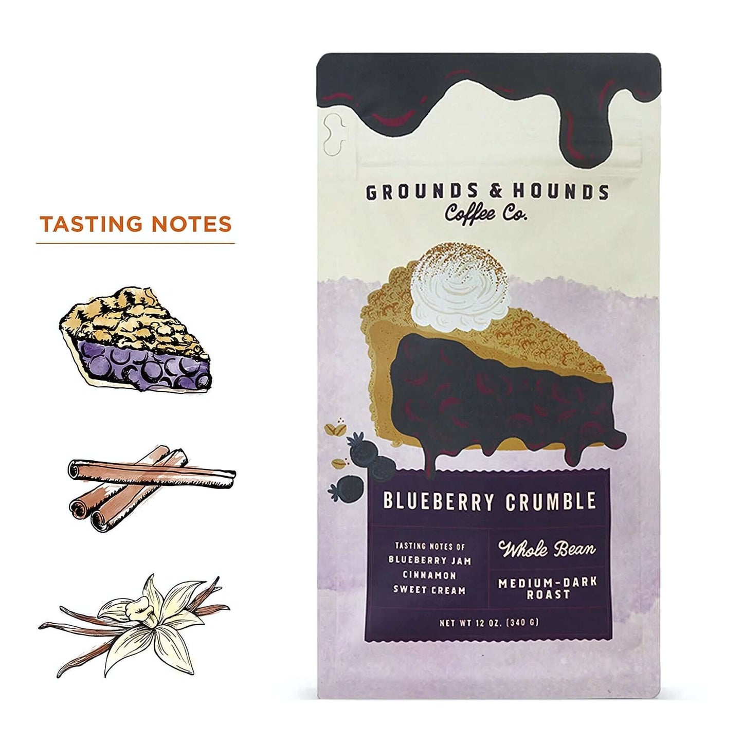 Blueberry Crumble Flavored Coffee - Medium Dark Roast
