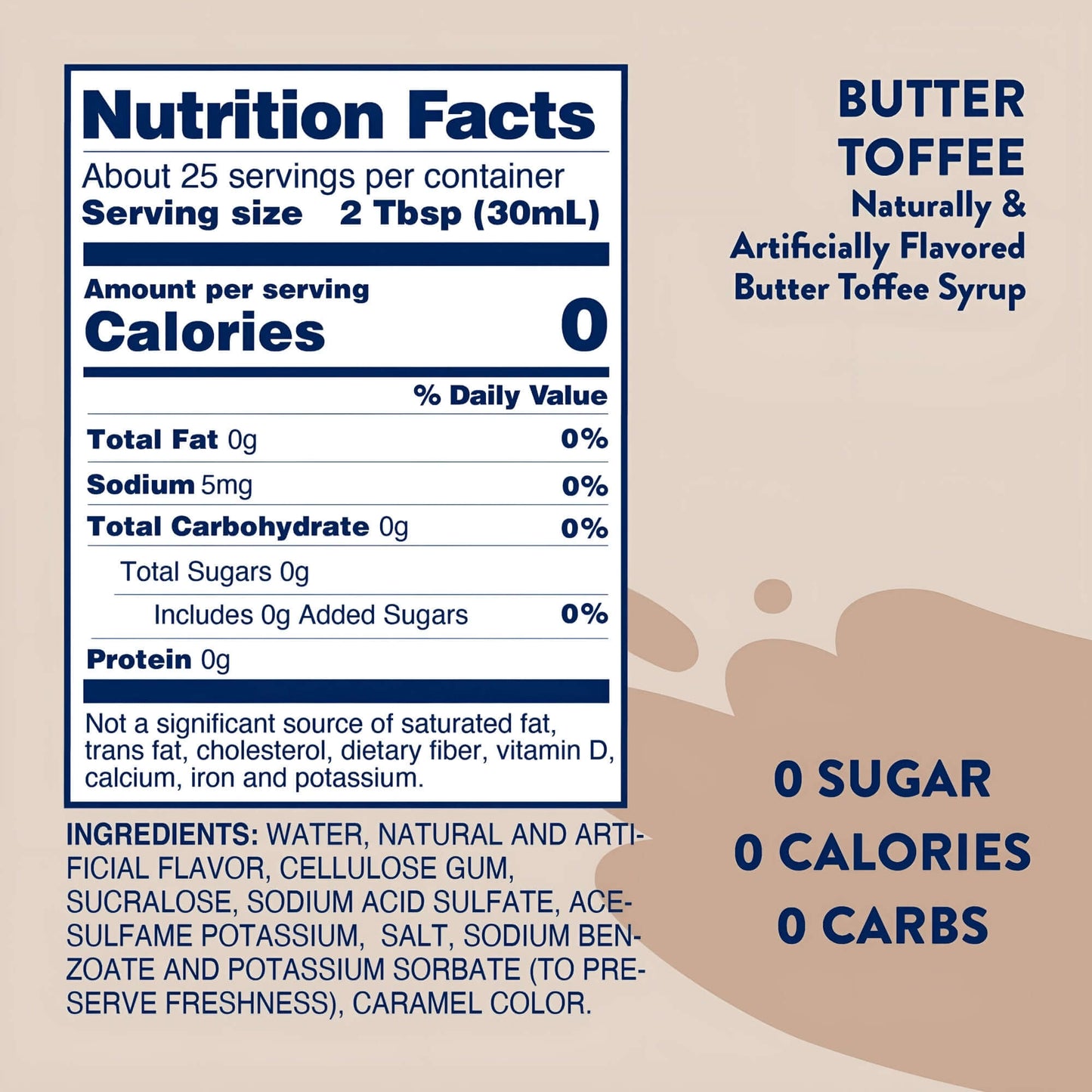 Jordan's Sugar Free Butter Toffee Syrup