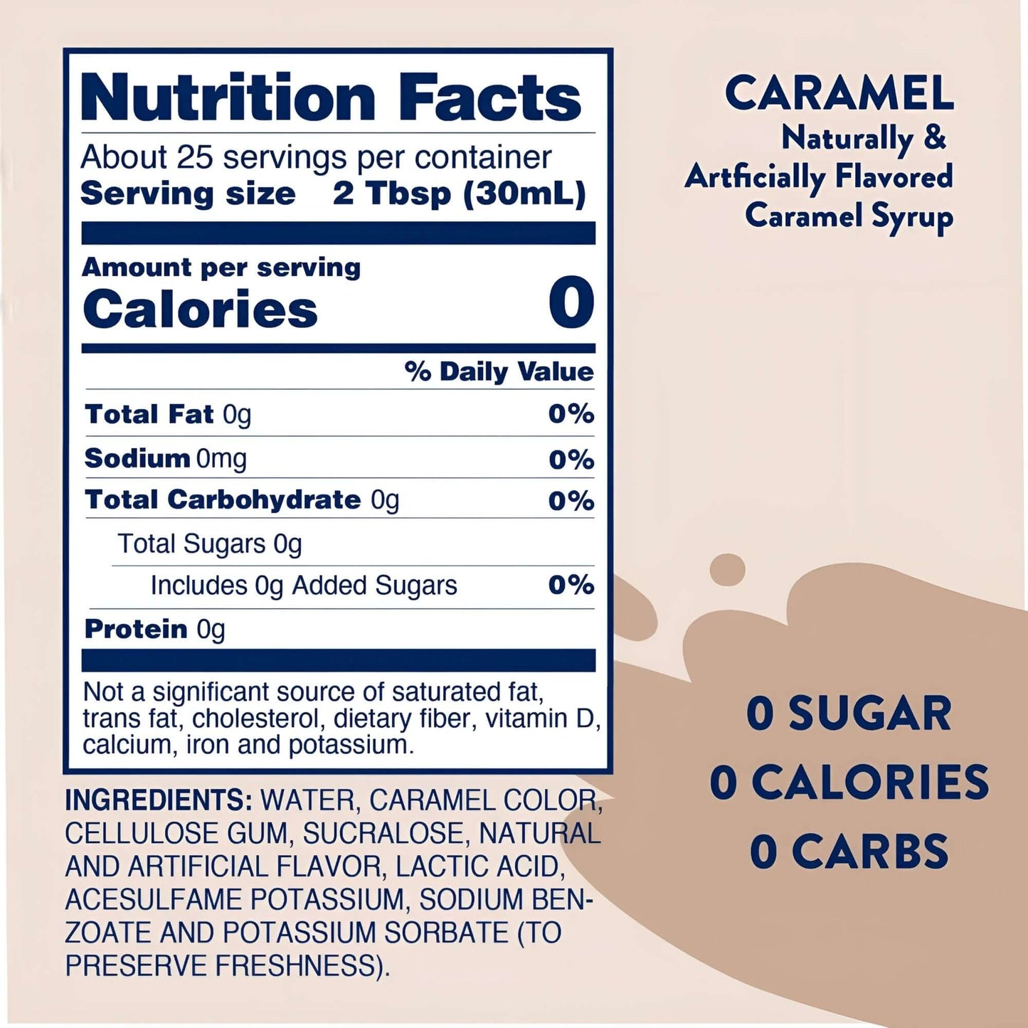 Jordan's Sugar Free Caramel Syrup