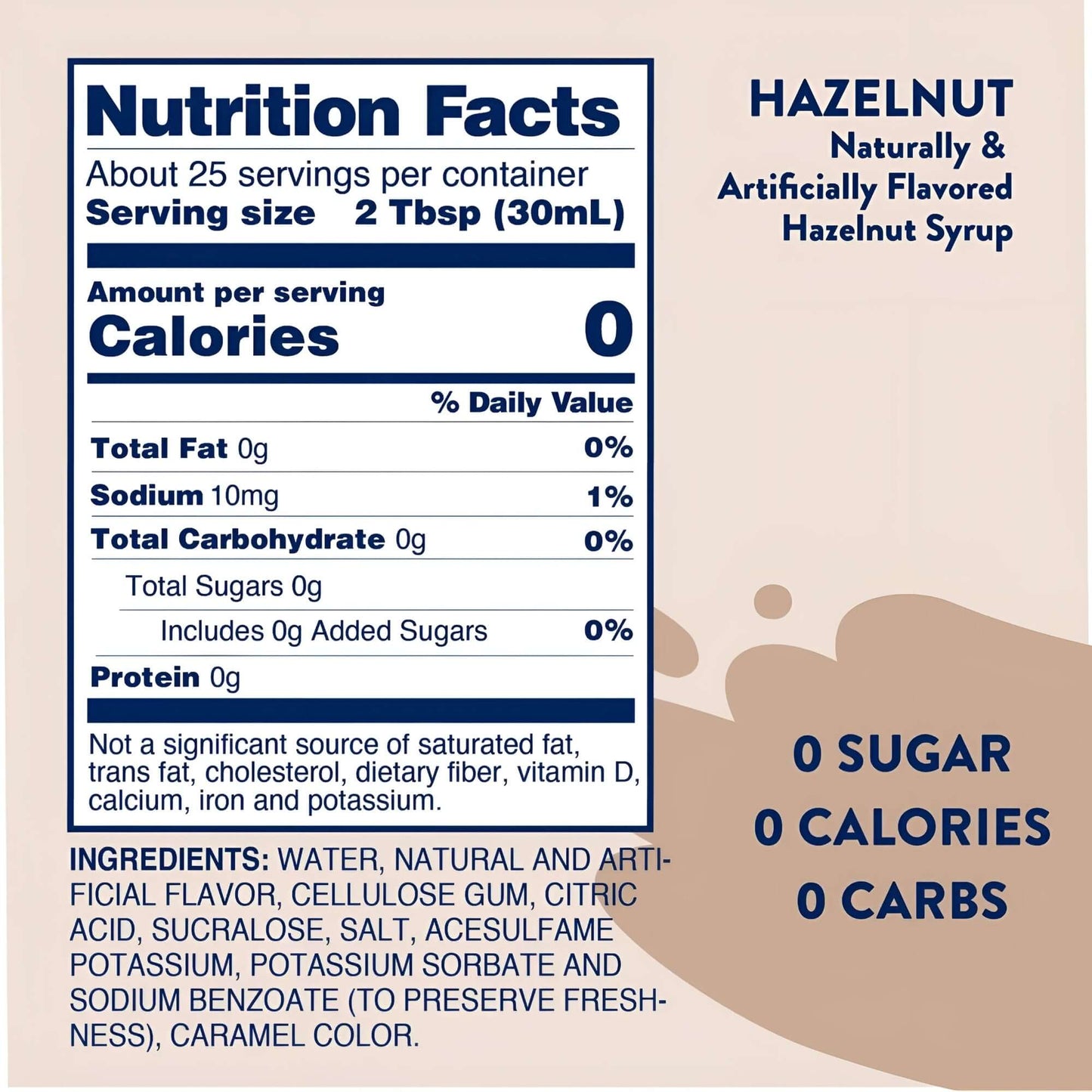 Jordan's Sugar Free Hazelnut Syrup