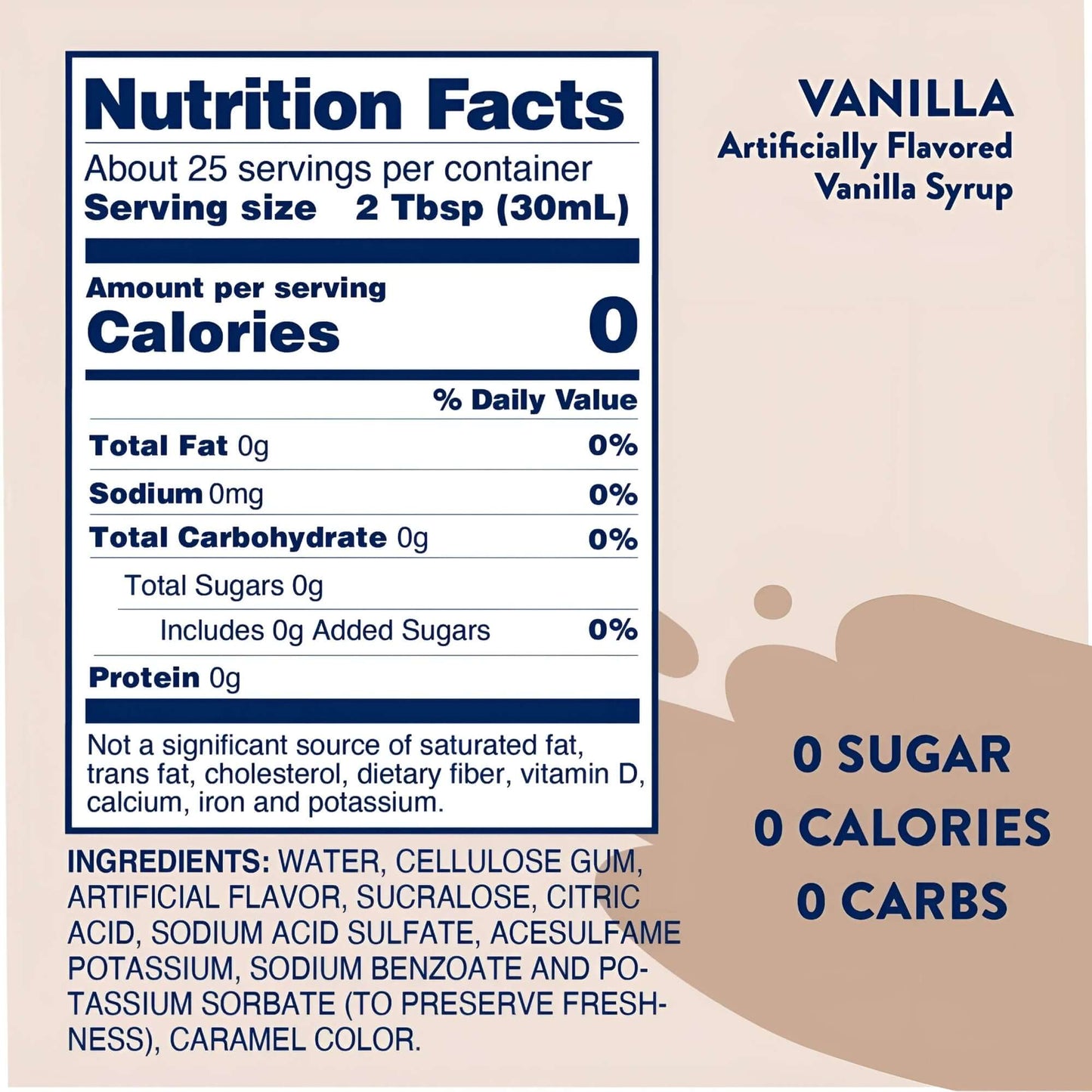 Jordan's Sugar Free Vanilla Syrup