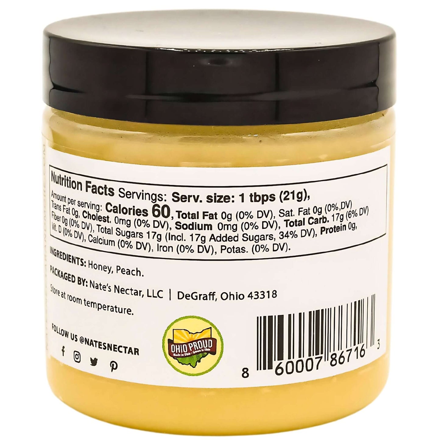 Nate's Nectar Peach Creamed Honey