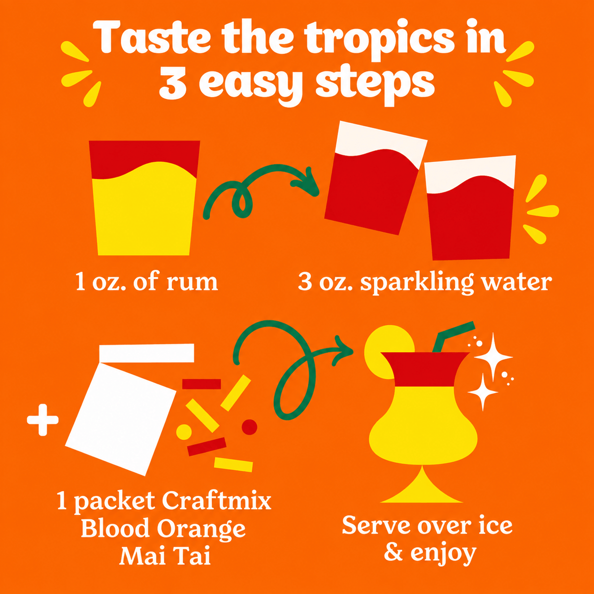 Blood Orange Mai Tai Cocktail Mixer - Craftmix 6-Pack