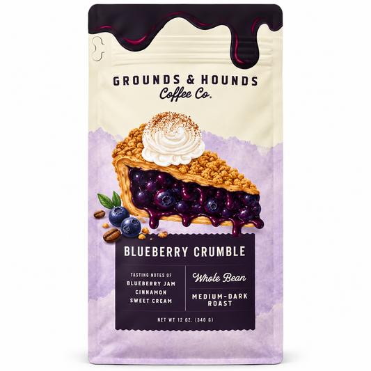 Blueberry Crumble Flavored Coffee - Medium Dark Roast