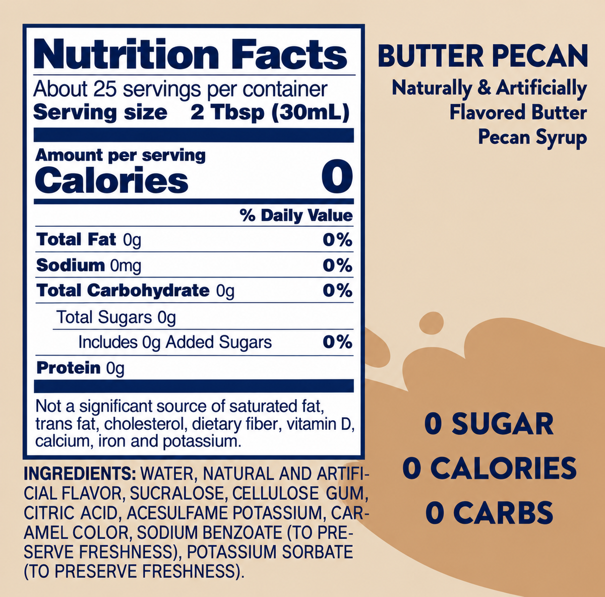 Butter Pecan Syrup - Jordan's Sugar Free