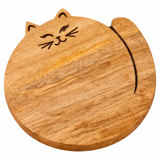 Charcuterie Board - Mango Wood Cat - Fair Trade