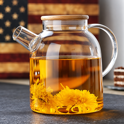 Glass Kettle with Filter & Bamboo Lid