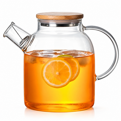 Glass Kettle with Filter & Bamboo Lid