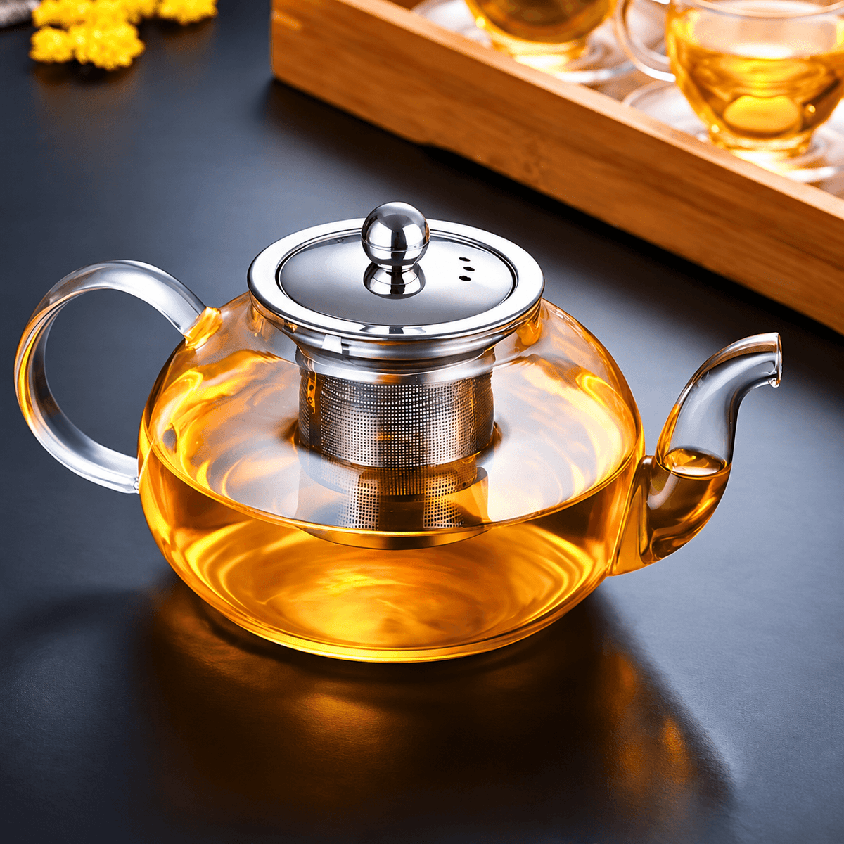 Glass Teapot with Infuser - Steel Tea Infuser
