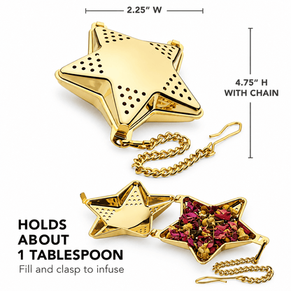 Loose Leaf Tea Infuser - Gold Star Tea Strainer