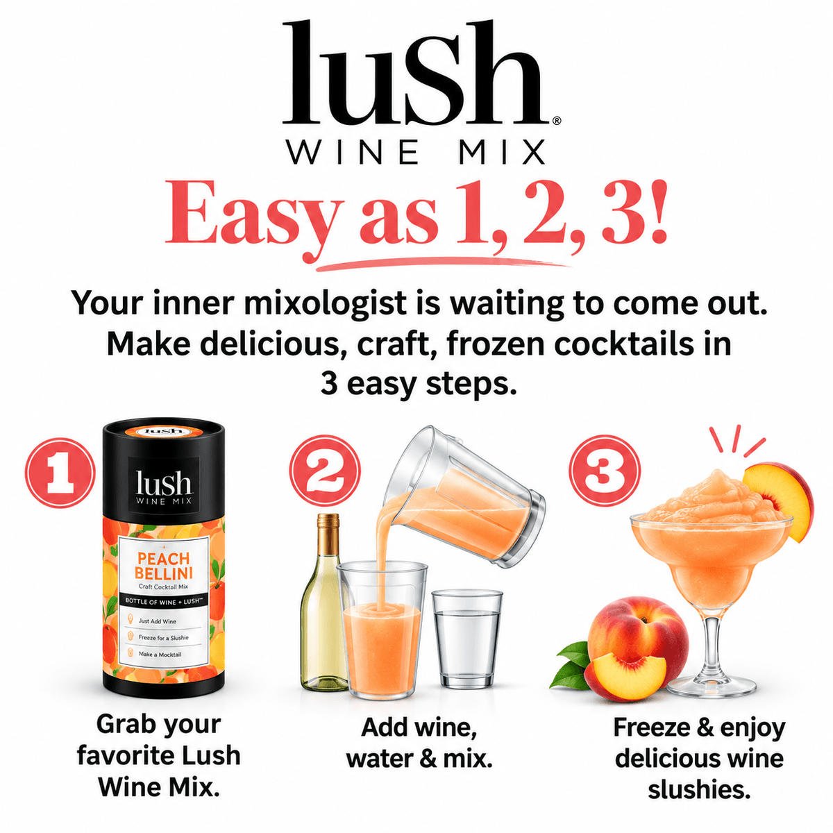 Peach Bellini Craft Cocktail Mixer - Lush