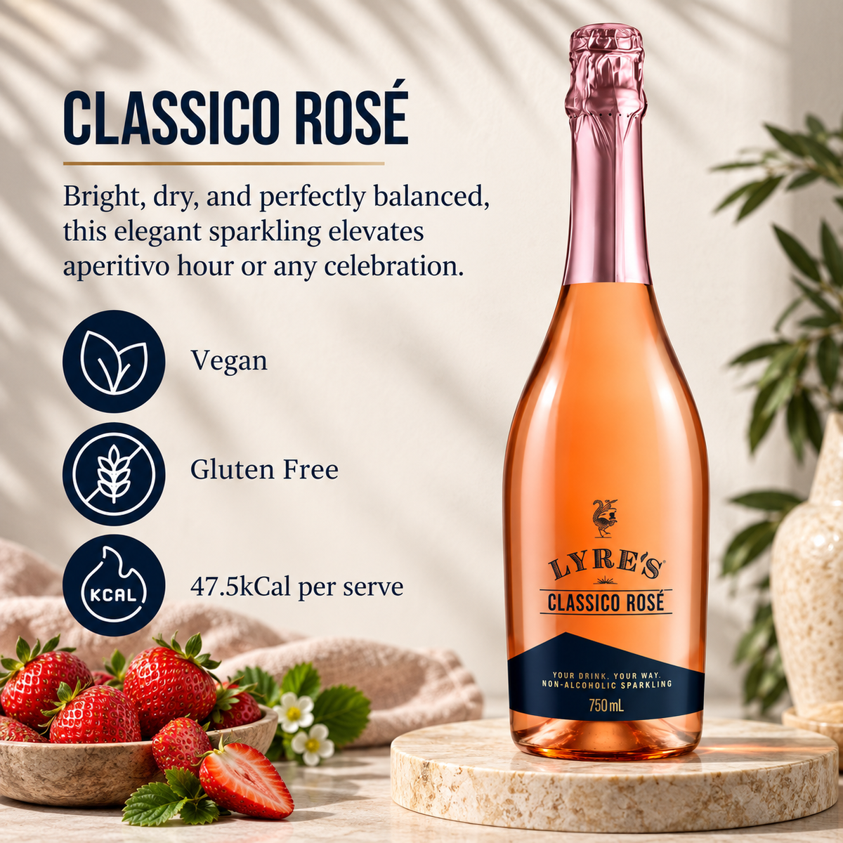 Non-Alcoholic Sparkling Wine - Lyre’s Classico Rosé