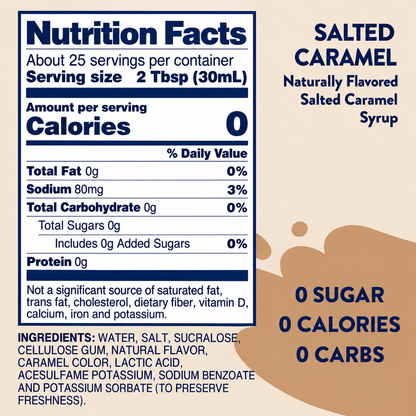 Salted Caramel Syrup - Jordan's Sugar Free
