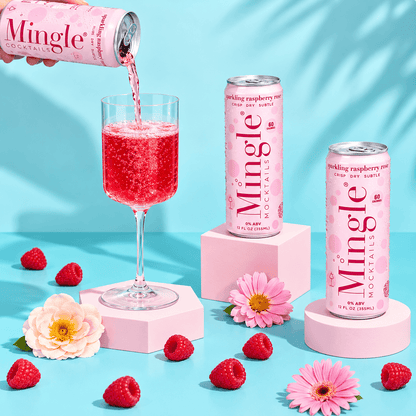 Raspberry Rosé Mocktail - Mingle Cocktail