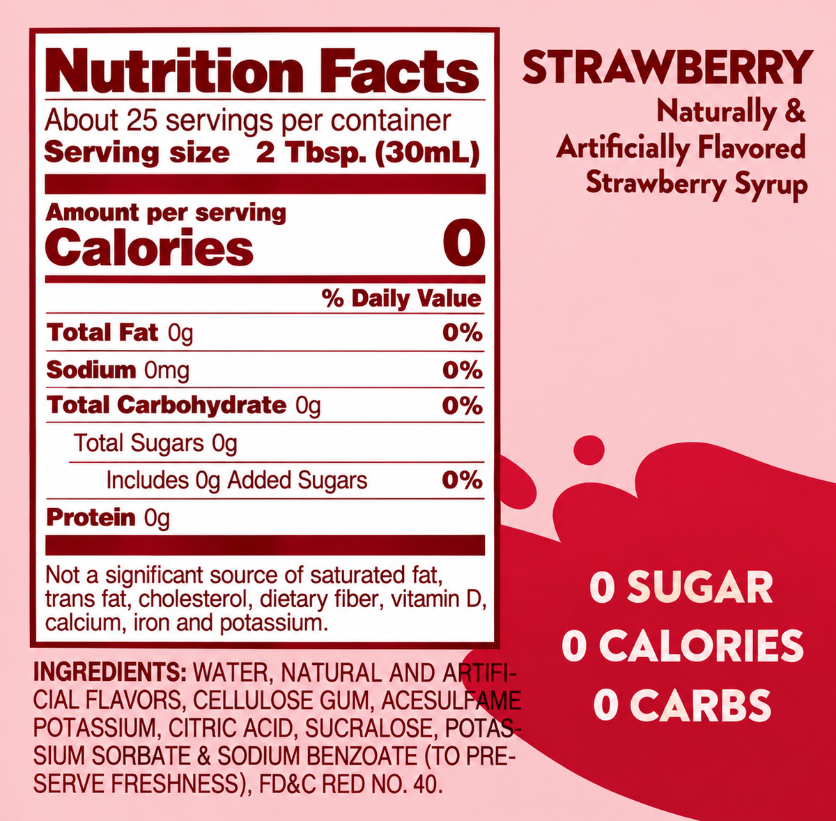 Strawberry Syrup - Jordan's Sugar Free