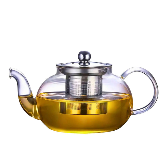 Glass Teapot With Steel Infuser & Lid