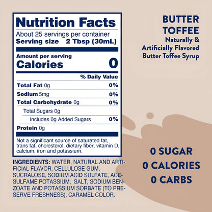 Jordan's Sugar Free Butter Toffee Syrup