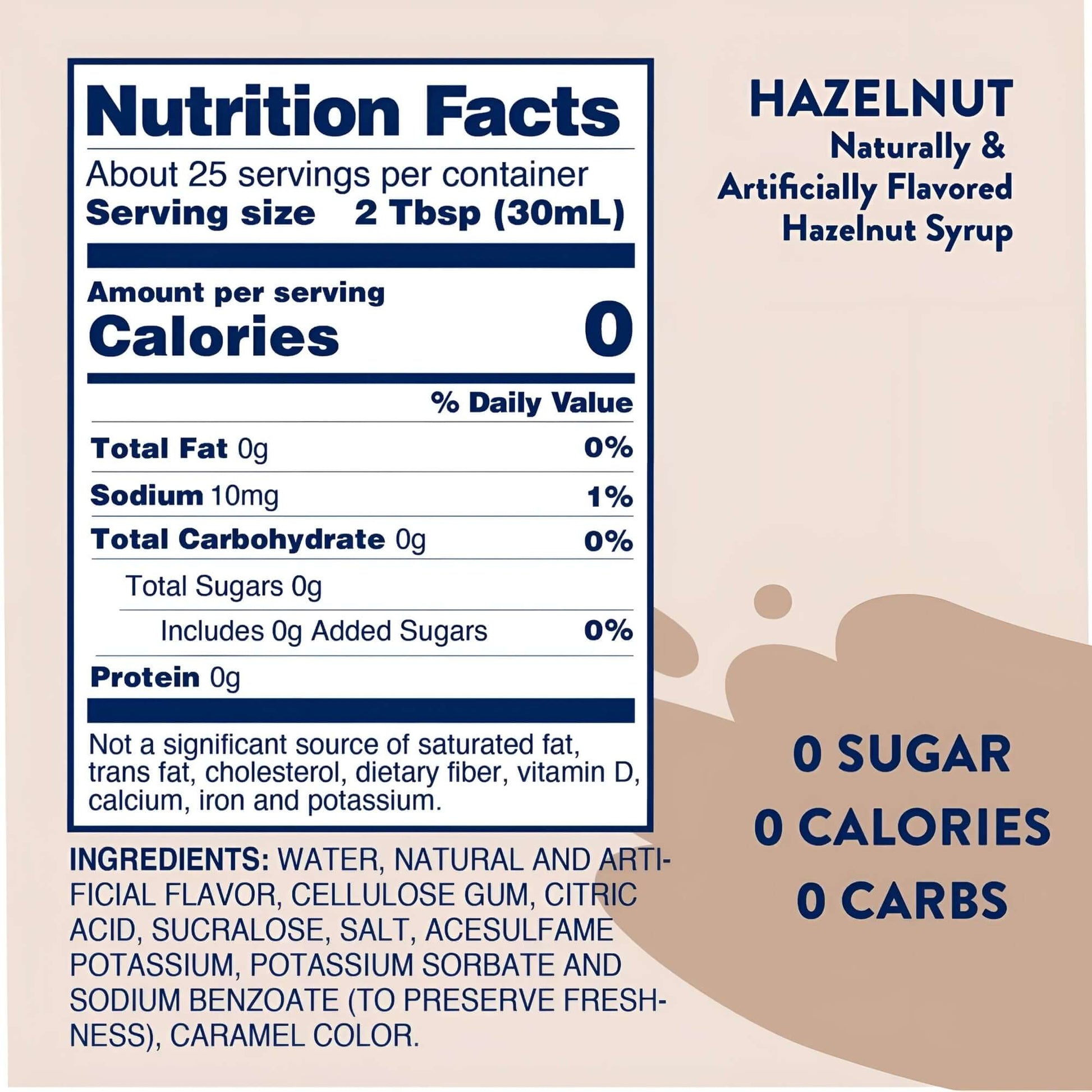 Jordan's Sugar Free Hazelnut Syrup