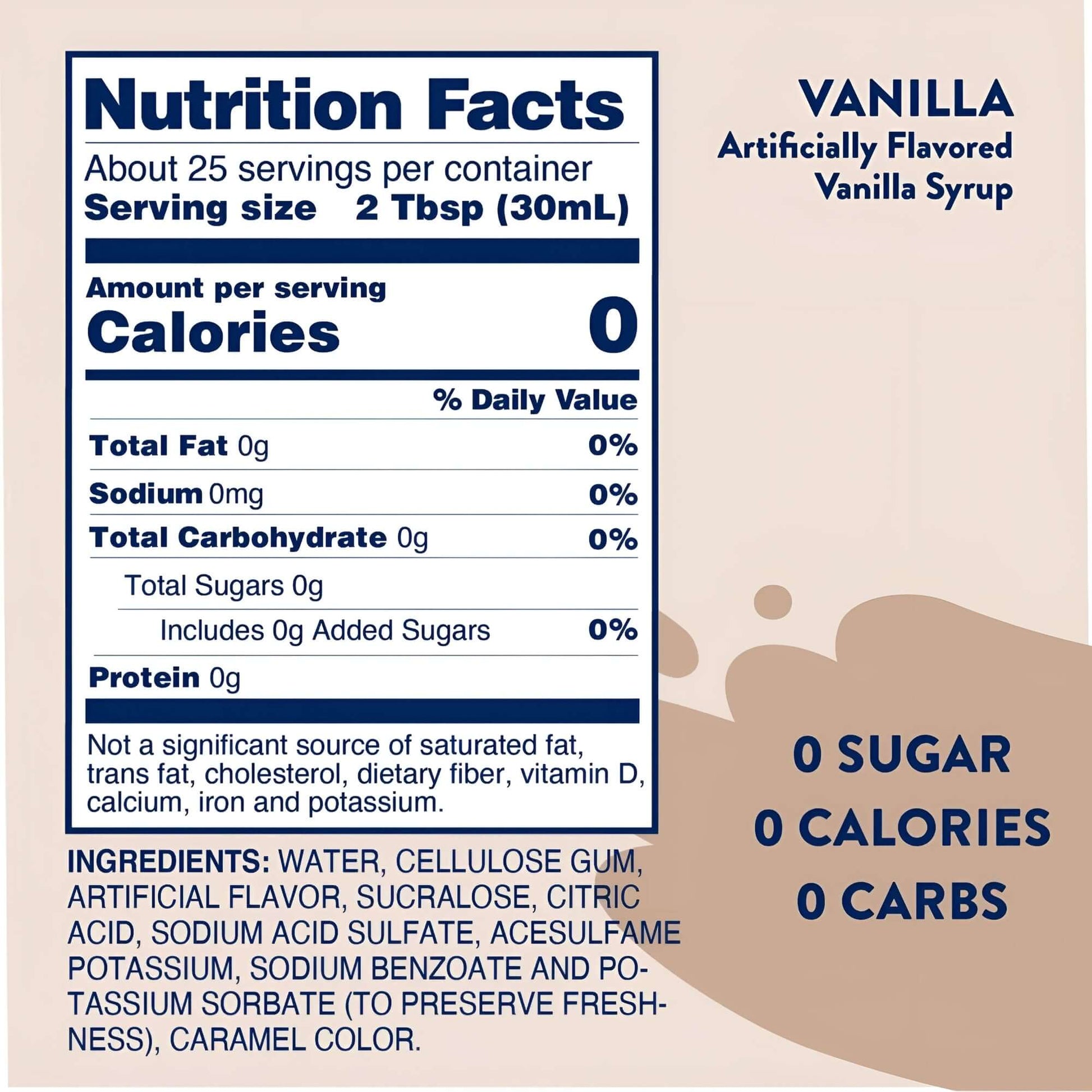 Jordan's Sugar Free Vanilla Syrup