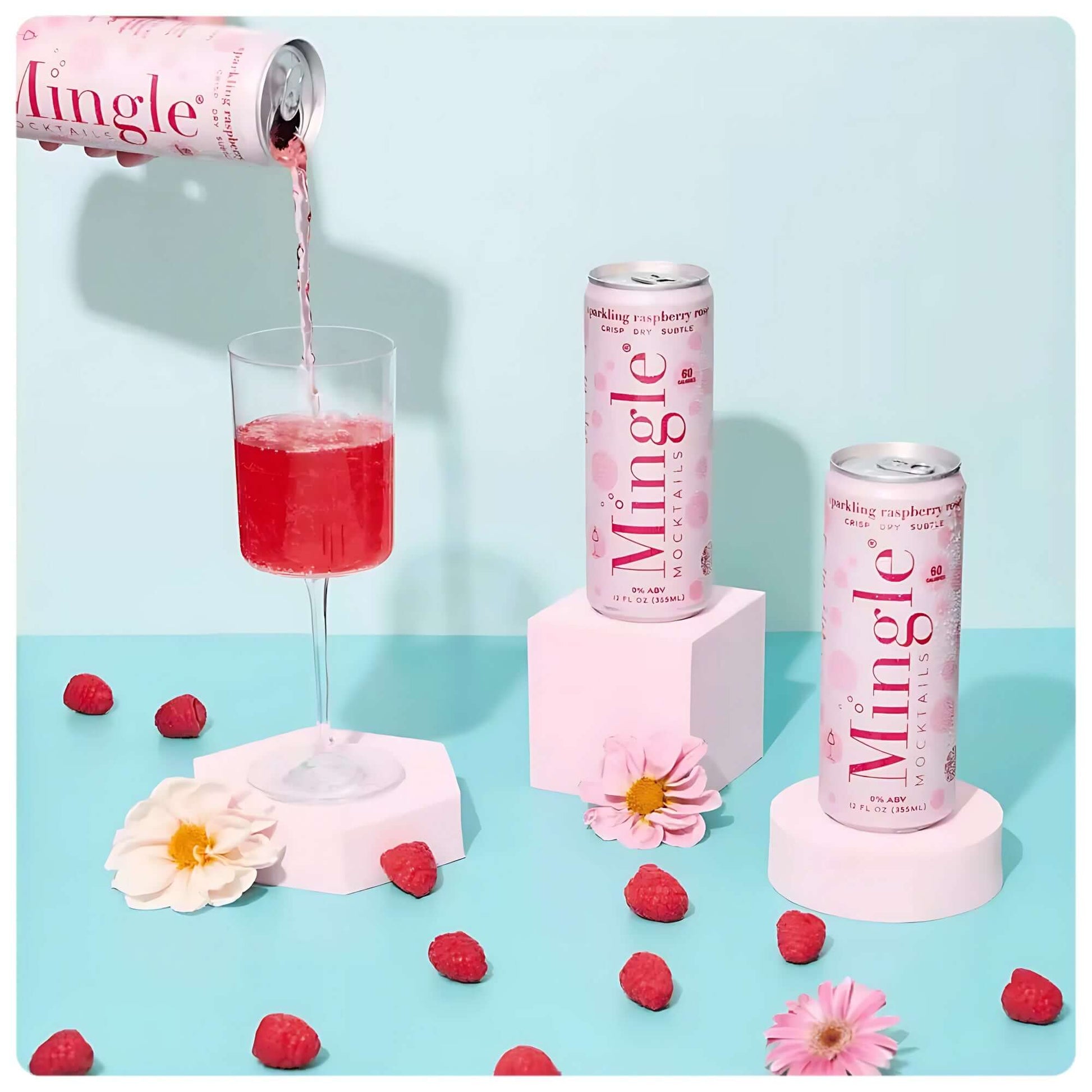 Sparkling Raspberry Rosé Mocktail - Mingle