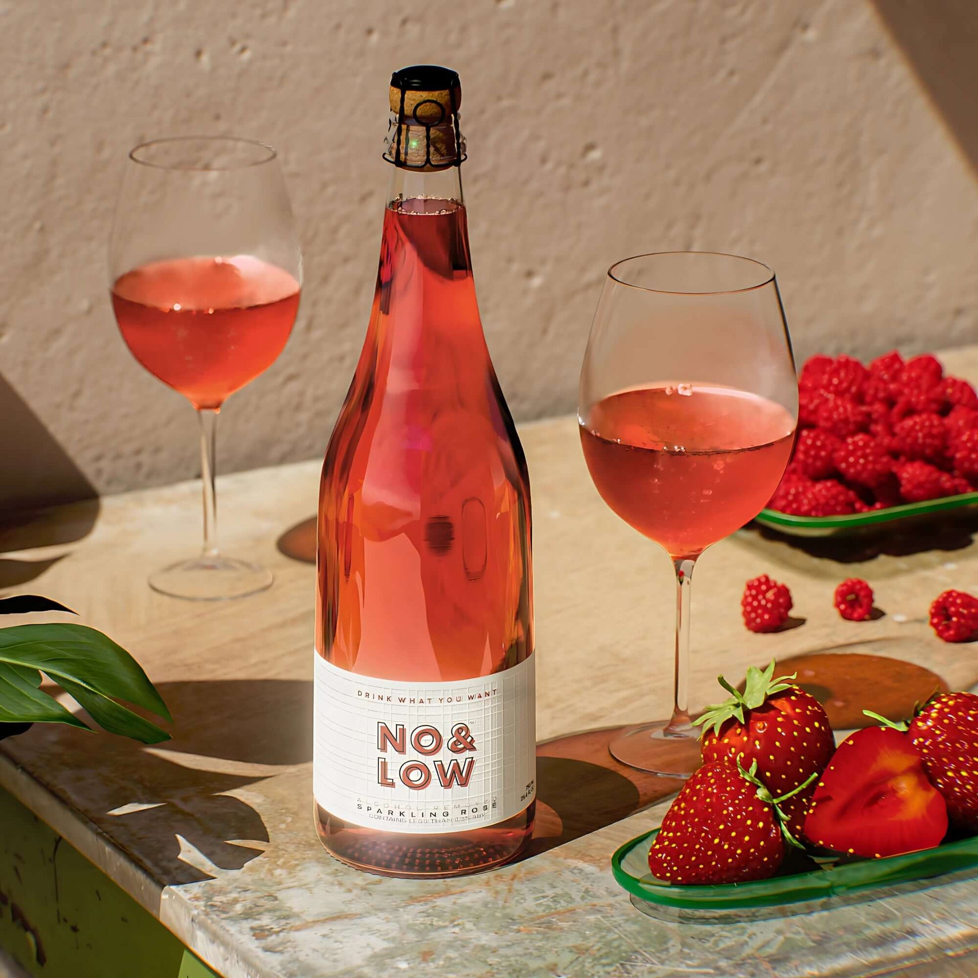 No & Low Non-Alcoholic Sparkling Rosé Wine