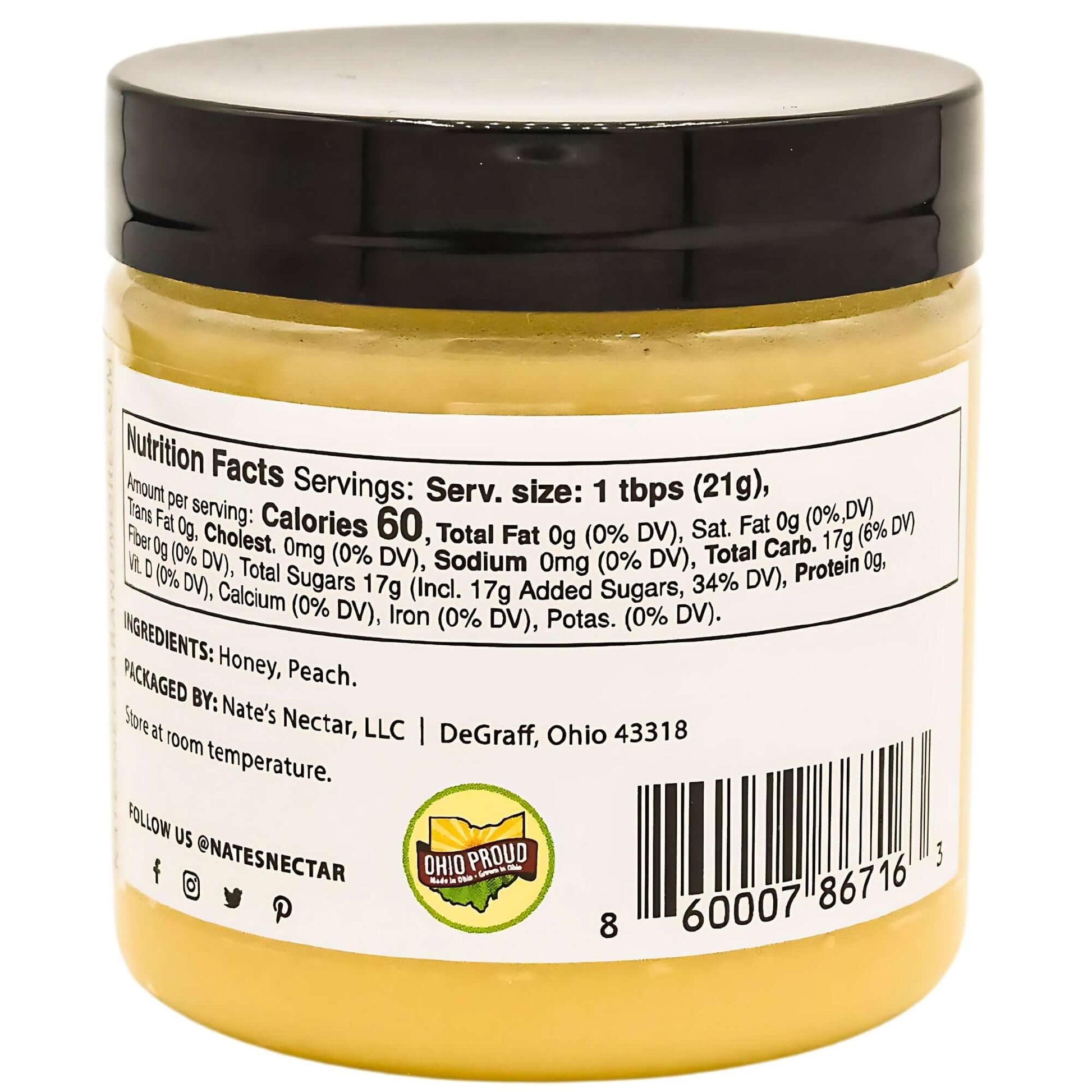 Nate's Nectar Peach Creamed Honey