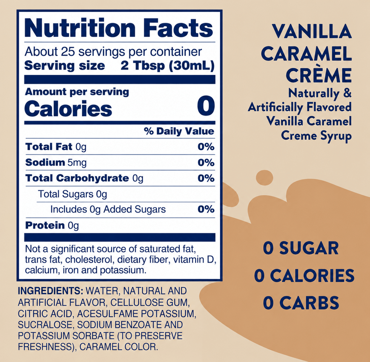 Vanilla Caramel Syrup - Creamy Coffee & Dessert Syrup